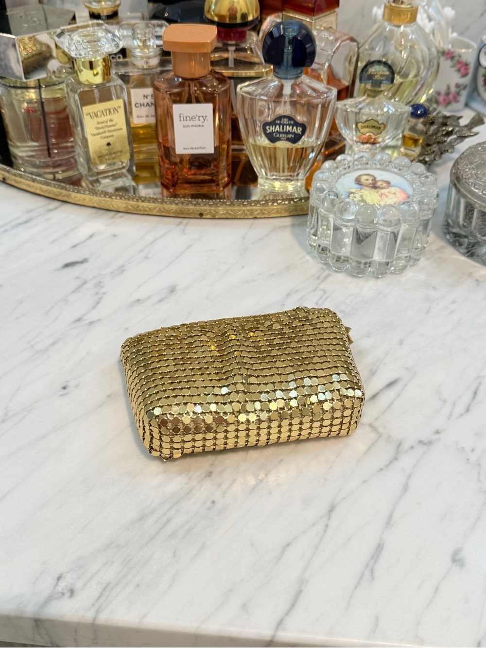Whiting & Davis Gold Metal Mesh Padded Coin Purse - Picture 8 of 10